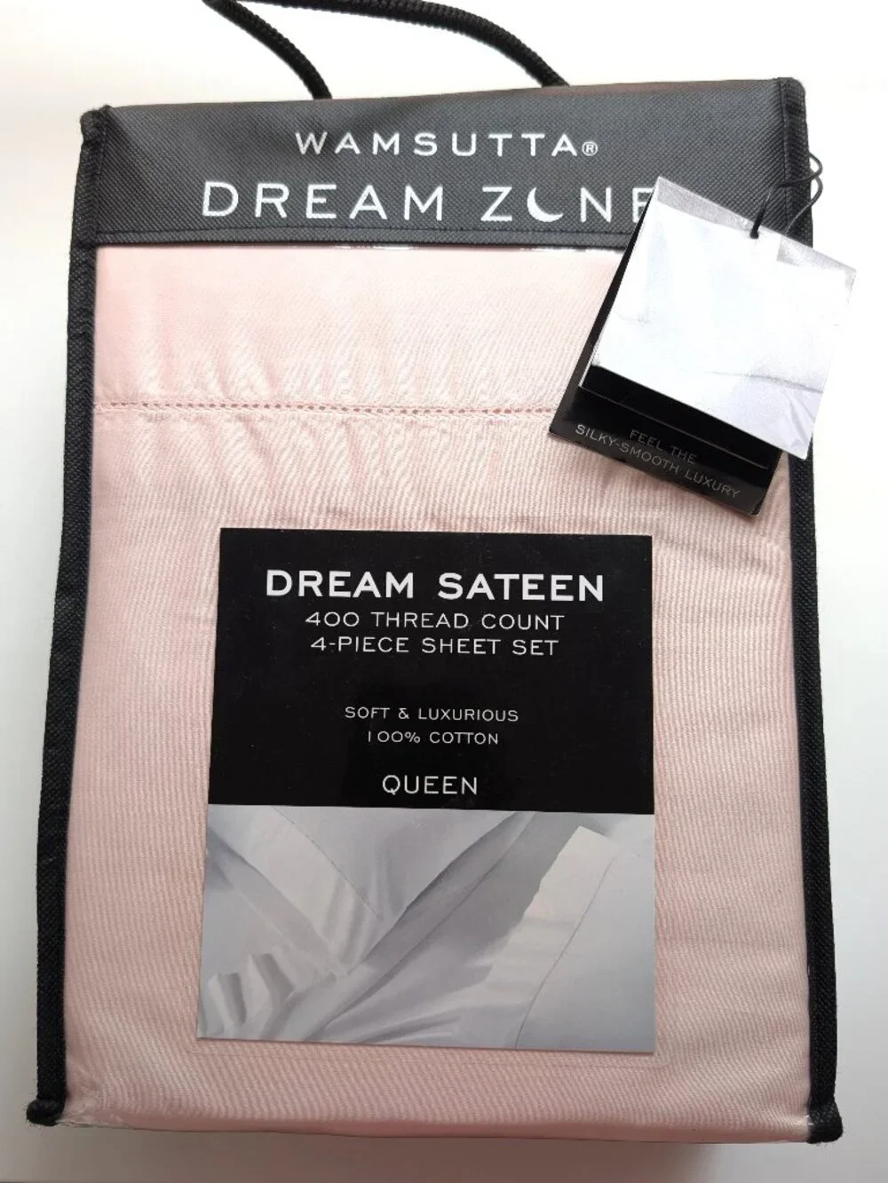 Wamsutta Dream Zone QUEEN Sheet Set 400 TC 100% Cotton Dream Sateen Pink NEW